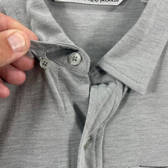 Travis Mathew Button Down OU Golf Shirt Men's Large Gray Long Sleeve Stretch - Picture 5 of 12